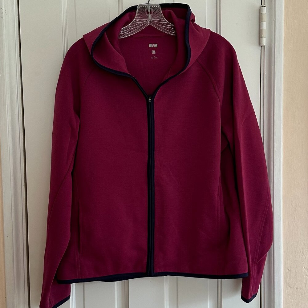 Uniqlo Rose & Navy Hooded Zip-front jacket, Size L